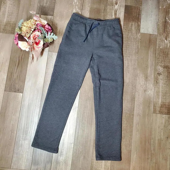 Tek Gear Kids Boys Ultra Soft Fleece Drawstring Pants Dark Gray Size Large 14-16 - Picture 1 of 14